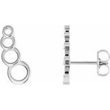 14K White Geometric Ear Climbers  -86675:600:P-ST-WBC