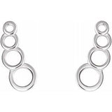 14K White Geometric Ear Climbers  -86675:600:P-ST-WBC