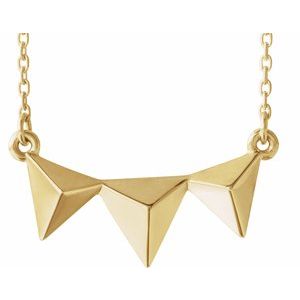 14K Yellow Pyramid 16-18" Necklace  -86671:601:P-ST-WBC