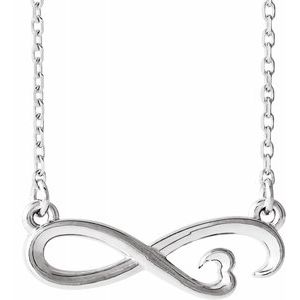 Sterling Silver Infinity-Inspired Heart 16-18" Necklace-86673:604:P-ST-WBC