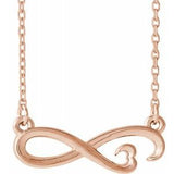 14K Rose Infinity-Inspired Heart 16-18" Necklace-86673:602:P-ST-WBC