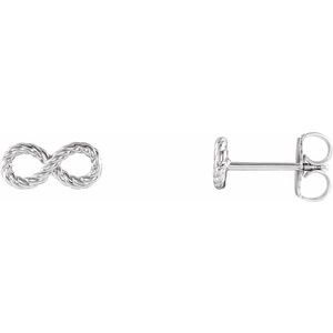Platinum Infinity-Inspired Rope Earrings -86682:603:P-ST-WBC
