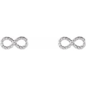 Platinum Infinity-Inspired Rope Earrings -86682:603:P-ST-WBC