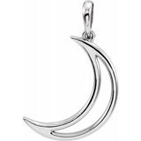 Sterling Silver 25.7x4.7 mm Crescent Moon Pendant-85880:1005:P-ST-WBC