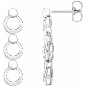 14K White Geometric Dangle Earrings   -652355:60002:P-ST-WBC