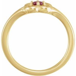 14K Yellow Pink Tourmaline Youth Flower Ring-71944:620:P-ST-WBC