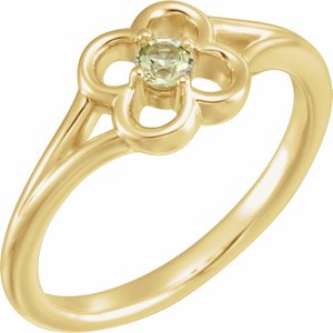 14K Yellow Peridot Youth Flower Ring-71944:618:P-ST-WBC