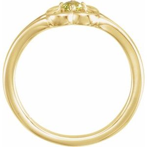 14K Yellow Peridot Youth Flower Ring-71944:618:P-ST-WBC