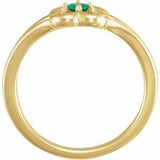 14K Yellow Emerald Youth Flower Ring-71944:614:P-ST-WBC