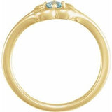 14K Yellow Blue Zircon Youth Flower Ring-71944:624:P-ST-WBC