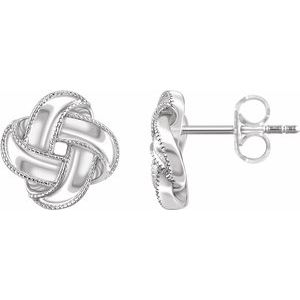 14K White Knot Earrings-652805:60002:P-ST-WBC