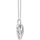 Sterling Silver .03 CT Diamond Heart 18" Necklace  -652917:60001:P-ST-WBC