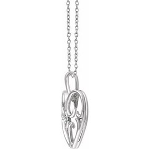 Sterling Silver .03 CT Diamond Heart 18" Necklace  -652917:60001:P-ST-WBC