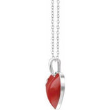 Sterling Silver .02 CT Diamond Red Enamel Heart 18" Necklace -652910:60001:P-ST-WBC