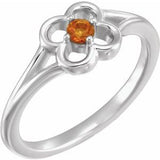 14K White Citrine Youth Flower Ring-71944:621:P-ST-WBC