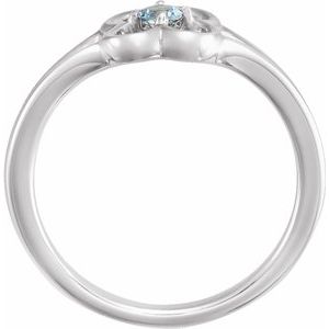 14K White Aquamarine Youth Flower Ring-71944:609:P-ST-WBC