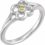 14K White Peridot Youth Flower Ring-71944:617:P-ST-WBC