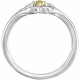 14K White Peridot Youth Flower Ring-71944:617:P-ST-WBC