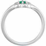 14K White Emerald Youth Flower Ring-71944:613:P-ST-WBC