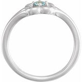 14K White Blue Zircon Youth Flower Ring-71944:623:P-ST-WBC