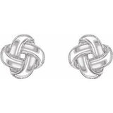 14K White Knot Earrings-652805:60002:P-ST-WBC