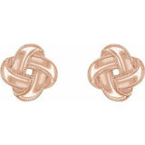 14K Rose Knot Earrings-652805:60003:P-ST-WBC