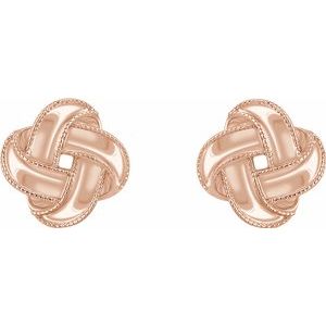 14K Rose Knot Earrings-652805:60003:P-ST-WBC