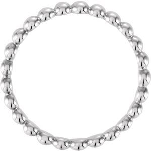 Sterling Silver 2.5 mm Beaded Stackable Ring Size 6-51090:1008:P-ST-WBC