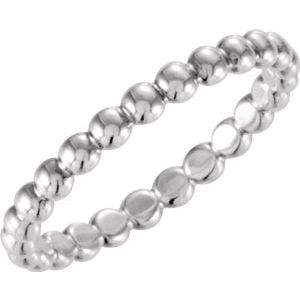 Sterling Silver 2.5 mm Beaded Stackable Ring Size 6-51090:1008:P-ST-WBC