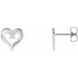 Platinum 1/10 CTW Diamond Heart Stud Earrings  -86702:603:P-ST-WBC