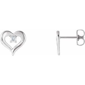 14K White 1/10 CTW Diamond Heart Stud Earrings  -86702:600:P-ST-WBC