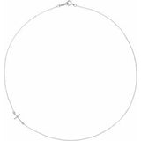 Platinum .04 CTW Diamond Off-Center Sideways Cross 16" Necklace  -86668:603:P-ST-WBC