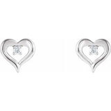 Platinum 1/10 CTW Diamond Heart Stud Earrings  -86702:603:P-ST-WBC