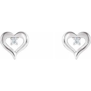 Platinum 1/10 CTW Diamond Heart Stud Earrings  -86702:603:P-ST-WBC
