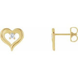 14K Yellow 1/10 CTW Diamond Heart Stud Earrings  -86702:601:P-ST-WBC