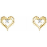 14K Yellow 1/10 CTW Diamond Heart Stud Earrings  -86702:601:P-ST-WBC