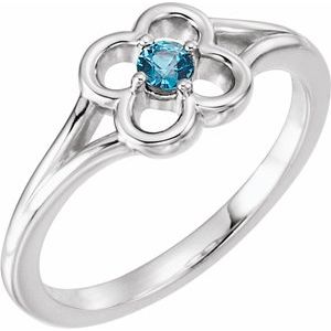 14K White Alexandrite Youth Flower Ring-71944:615:P-ST-WBC