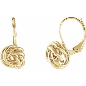 14K Yellow 10 mm Knot Lever Back Earrings  -21418:9006:P-ST-WBC