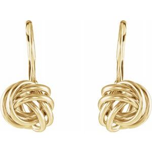 14K Yellow 10 mm Knot Lever Back Earrings  -21418:9006:P-ST-WBC