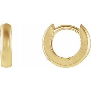 14K Yellow 9.5 mm Hinged Hoop Earrings with Bead Blast Finish-21631:234183:P-ST-WBC