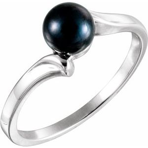 Solitaire Pearl Ring-61746:251837:P-ST-WBC