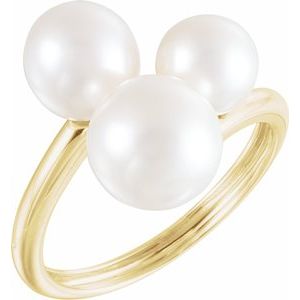 Three-Stone Pearl Ring-67231:6001:P-ST-WBC