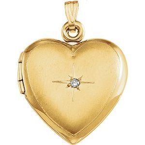 14K Yellow Diamond Accented Heart Locket -21833:240991:P-ST-WBC