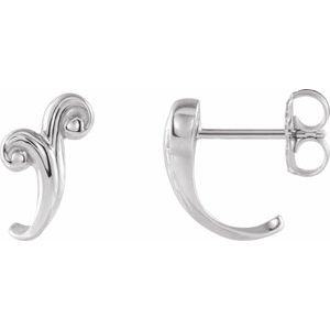 Platinum Freeform J-Hoop Earrings -86699:603:P-ST-WBC