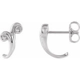 14K White Freeform J-Hoop Earrings -86699:600:P-ST-WBC