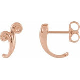 14K Rose Freeform J-Hoop Earrings -86699:602:P-ST-WBC