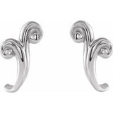 Platinum Freeform J-Hoop Earrings -86699:603:P-ST-WBC