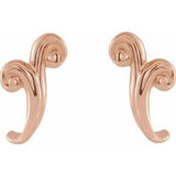 14K Rose Freeform J-Hoop Earrings -86699:602:P-ST-WBC