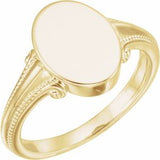 14K Yellow 13x9.65 mm Oval Signet Ring-51805:102:P-ST-WBC