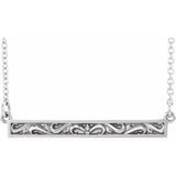 Sterling Silver Sculptural-Inspired Bar 16-18" Necklace-86703:604:P-ST-WBC